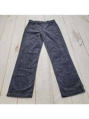 Loft high rise corduroy straight leg pants retro gray 26